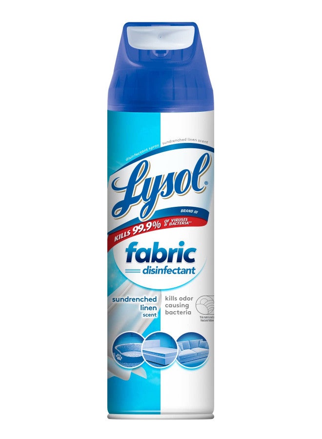 Lysol Fabric Disinfectant Spray, Sanitizing and Antibacterial Spray, For Disinfecting and Deodorizing Soft Furnishings, Sundrenched Linen 15 FL. Oz