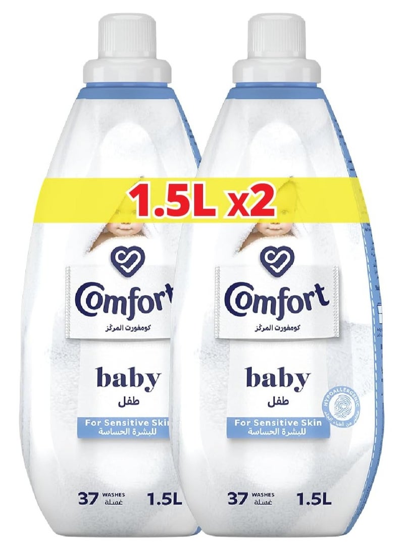 COMFORT Baby Concentrated Fabric Softener, dermatologically tested for sensitive skin, 2 x 1.5L