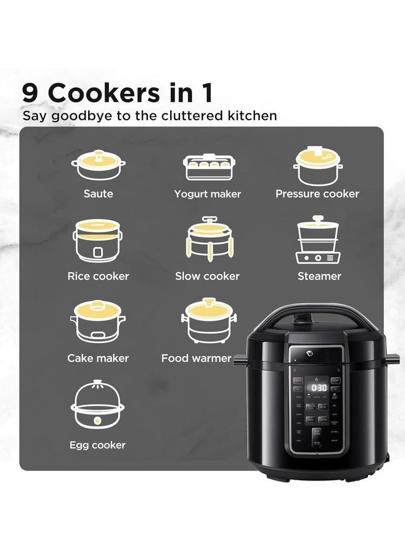 Pressure Cooker Faster 13 Presets Recipes On Line 9-In-1 Multi Cooker Yogurt Maker Rice Cooker Slow Cooker Sauté Steamer Stainless Steels Inner Pot Non Stick Dishwasher Safe