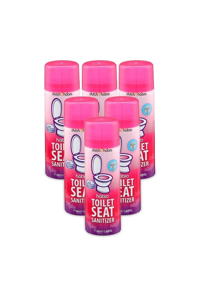 Habro Toilet Seat Sanitizer Spray - 50ml Pack of 6