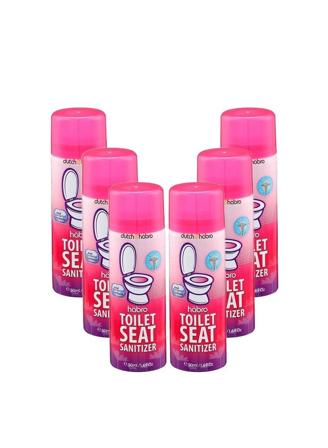 Habro Toilet Seat Sanitizer Spray - 50ml Pack of 6