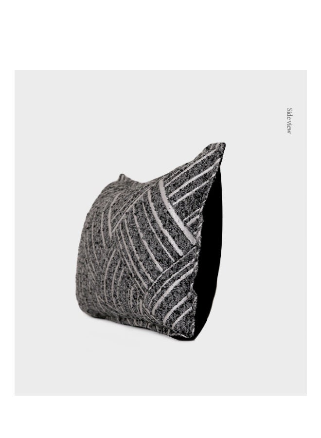 Overlap Black White Cushion Cover