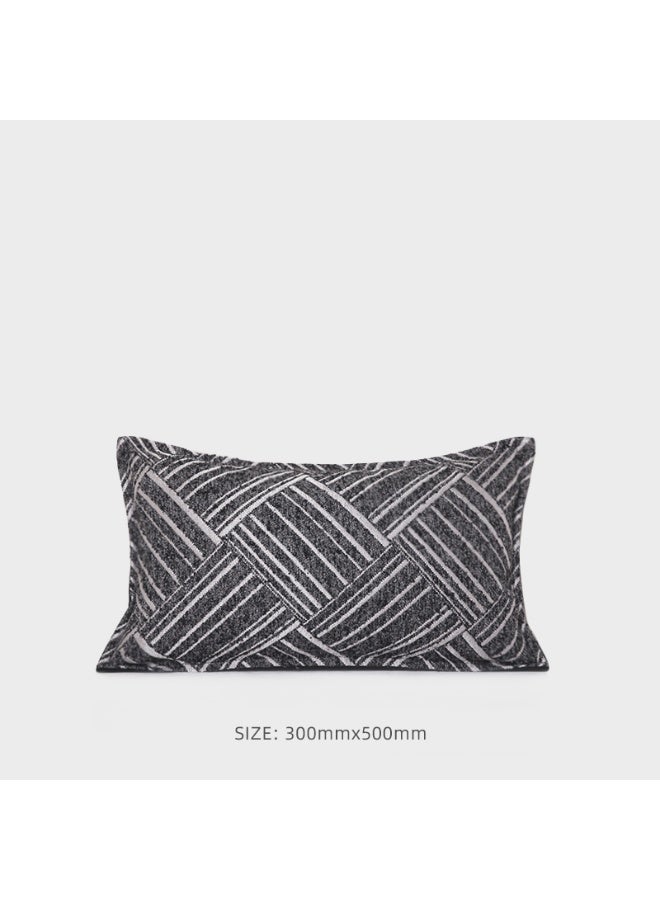 Overlap Black White Cushion Cover