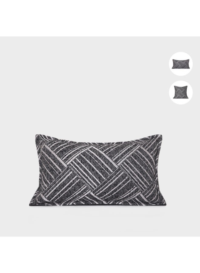 Overlap Black White Cushion Cover