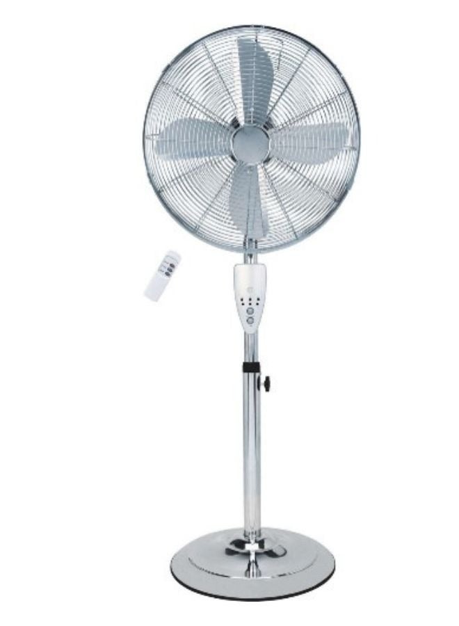 Stand Fan Steel 16 Inches with Remote 50 W SF-401 Silver