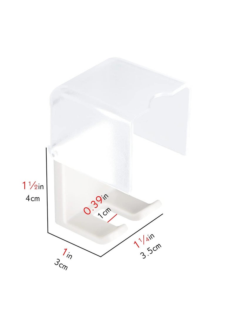 4 PCS Toothbrush Holder Wall Mounted with Cover, Self Adhesive Toothbrush Storage Organizer, Travel Toothbrush Head Covers Caps, Suitable for Travel, Camping, Bathroom, School