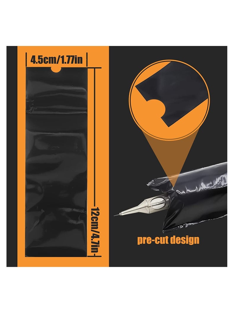 Tattoo Machine Pen Covers, 200 pcs Black Tattoo Pen Bags sleeves, Tattoo Machine Sleeves, Plastic Pen Type Bags for Tattoo Artist, Tattoo Kit for Beginners