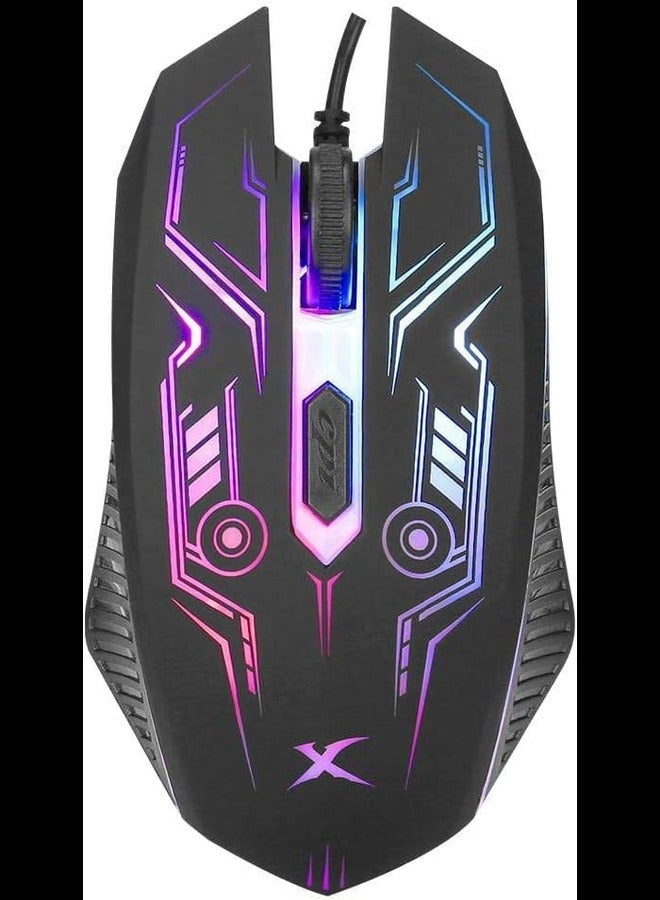 Rainbow Backlit Gaming Keyboard Mouse 4D Headset and Mousepad CM-406 KIT 104 Keys Switch Rating 10 Million USB Cable 1.5m