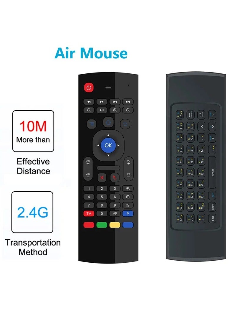 Wireless Air Mouse with Mini Keyboard with Gyroscope, Infrared Learning, Google Voice Assistant Integration - Empower Your Android Smart TV Box