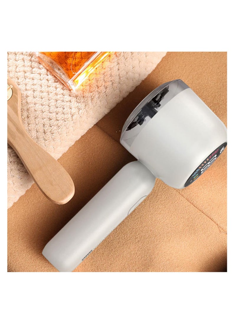 Fabric Shaver for Clothing, Ultra Quiet Sweater Shaver with Power Display, Six Tooth Blade, 2-in-1 Design Clothes Lint Remover for Removing Balls and Oppressive Lint, White