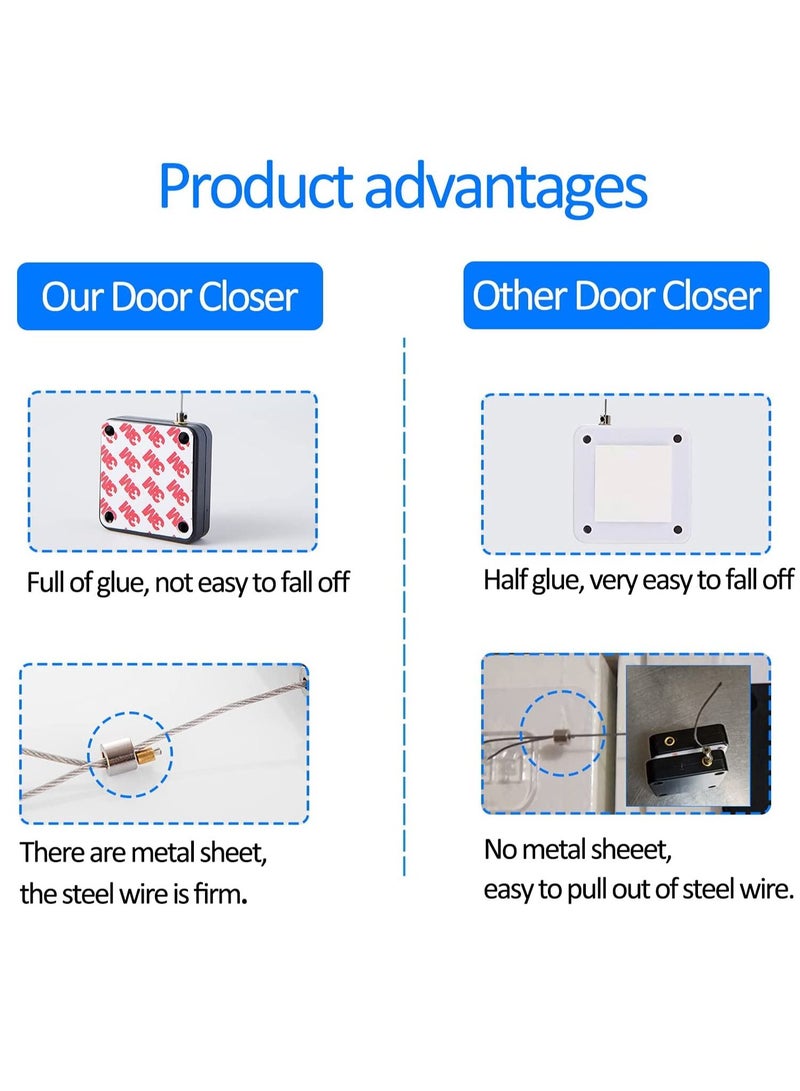 Door Closer Automatic Sensor Door Closer Punch Free Spring Door Closer Residential Sliding Screen Door Closer Commercial Multifunctional Door Closer for Bedroom Storm Home 2 Pack White