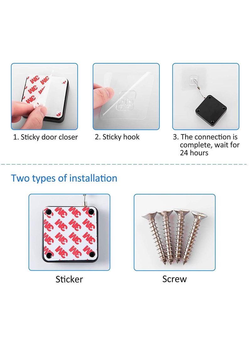 Door Closer Automatic Sensor Door Closer Punch Free Spring Door Closer Residential Sliding Screen Door Closer Commercial Multifunctional Door Closer for Bedroom Storm Home 2 Pack White
