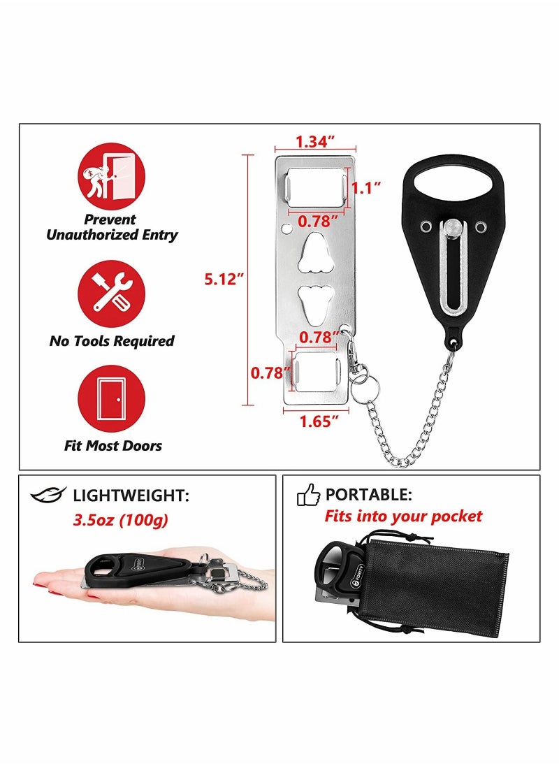 Portable Door Lock, Travel Door Locker Latch Traveling Extra Locks