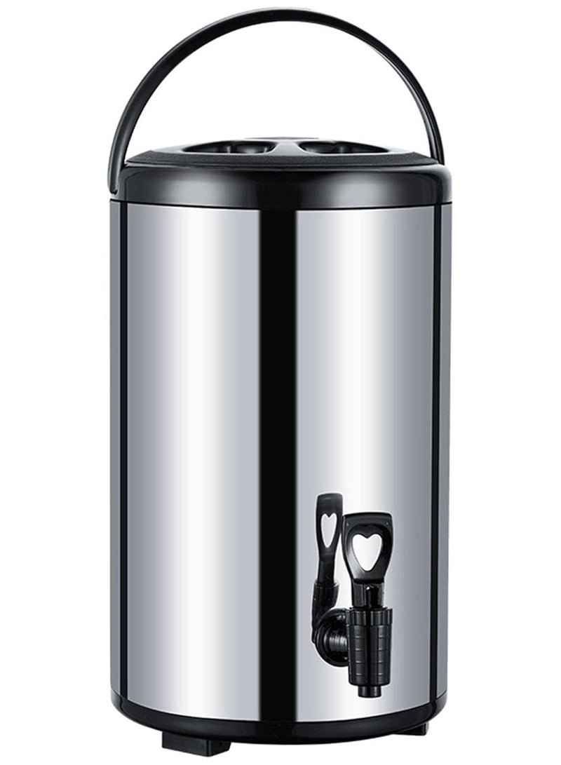 Keep Cold Drinks Cold and hot Drinks hot, Stainless Steel Insulated Beverage Dispenser, with Thermal hot Milk Dispenser, Ideal for picnics, Parties and buffets,Silver,12L