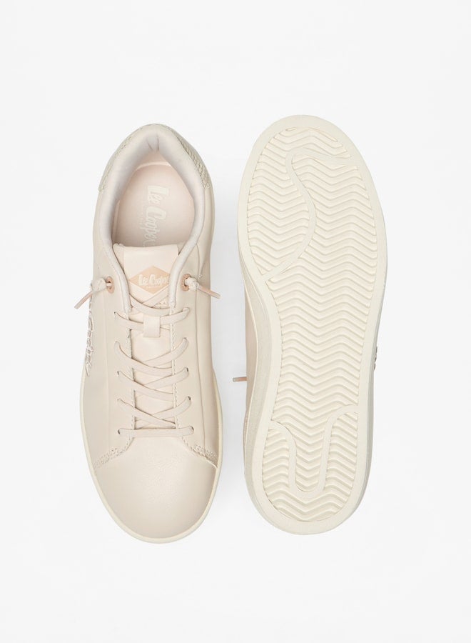 Women's Logo Embroidered Lace-Up Low Ankle Sneakers