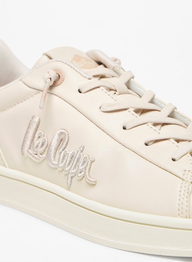 Women's Logo Embroidered Lace-Up Low Ankle Sneakers