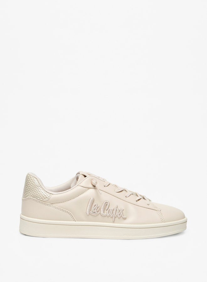 Women's Logo Embroidered Lace-Up Low Ankle Sneakers