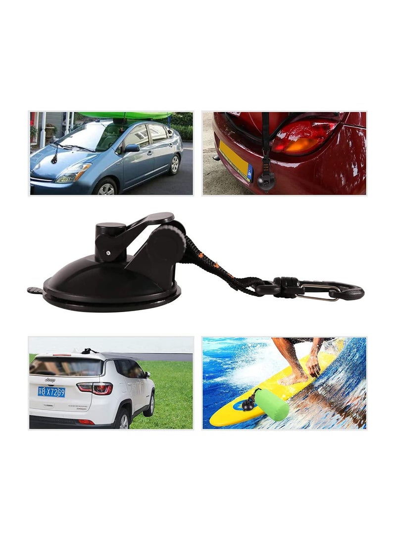 Heavy Duty Suction Cup Anchor with Securing Hook Tie Down, Camping Tarp Accessory as Car Side Awning, 2 Pieces