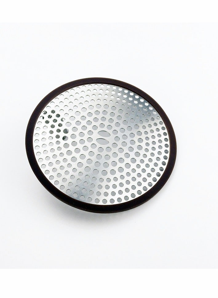 Drain Strainers 304 Stainless Steel Hair Catcher Shower Drain Cover with Silicone Bathtub Hair Stopper Bathroom Hair Trap Floor Drain Protector Matte White 4.33 Inches Round Flat (White)