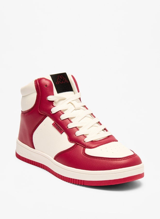 Women's Panelled High Top Sneakers with Lace-Up Closure