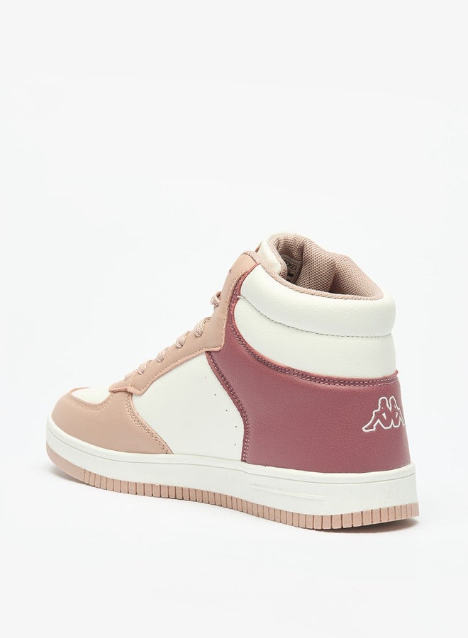 Women's Panelled High Top Sneakers with Lace-Up Closure