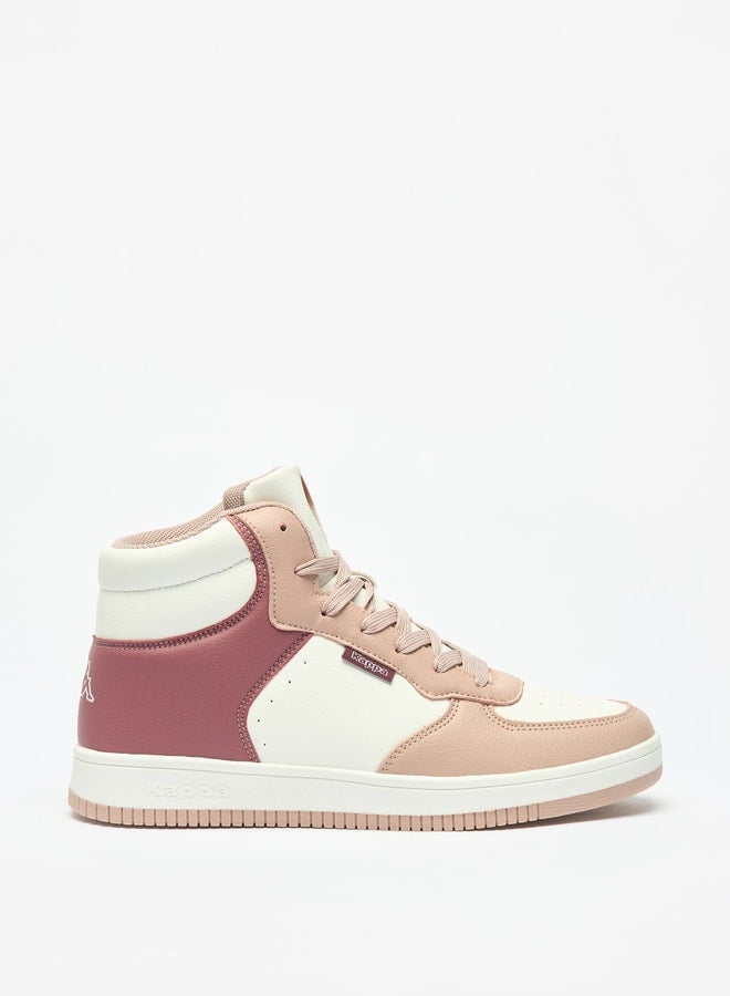 Women's Panelled High Top Sneakers with Lace-Up Closure