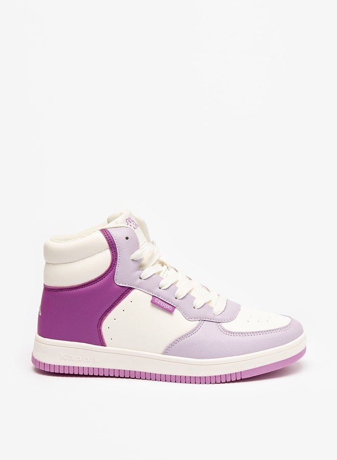 Women's Panelled High Top Sneakers with Lace-Up Closure