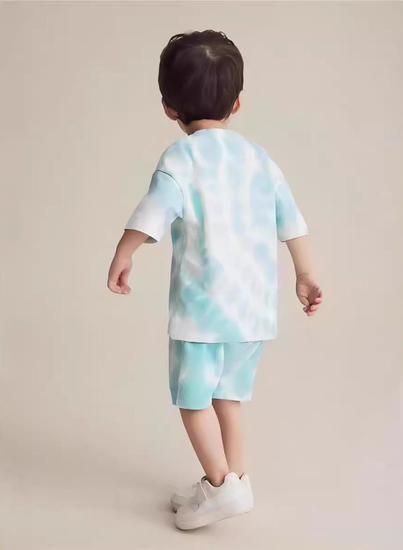 Boys Summer Short Sleeve Shorts Two-piece Set