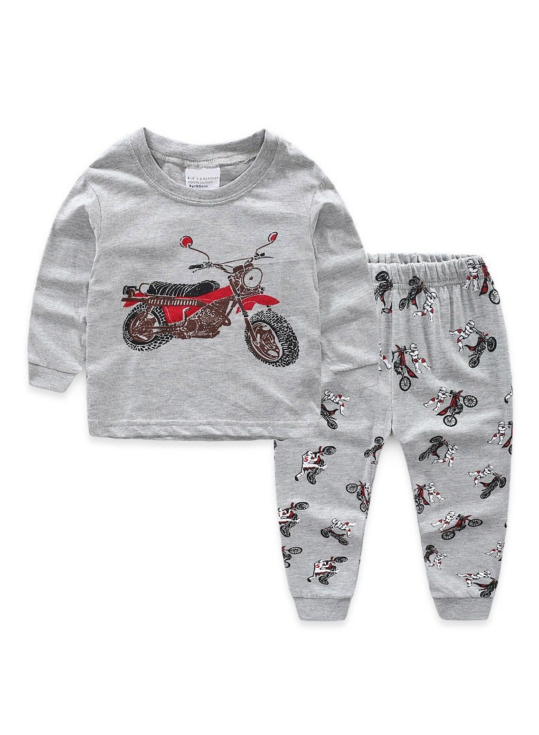 Boys' Long-Sleeved And Long-Pants Home Wear Set Pink Two-Piece Set