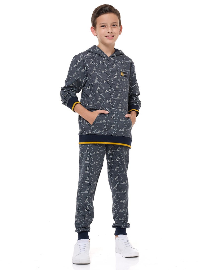 Boys' 2-Piece Printed Hoodie and Jogger Set (3-14 yrs) Black