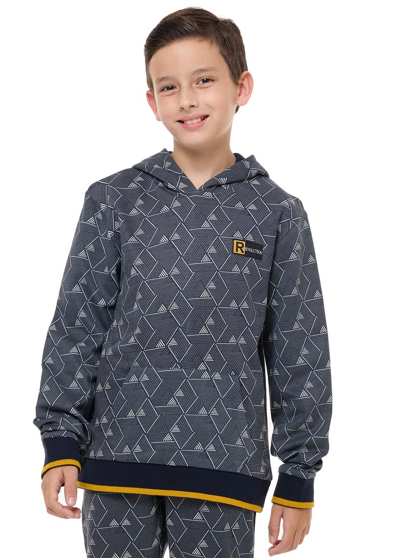 Boys' 2-Piece Printed Hoodie and Jogger Set (3-14 yrs) Black