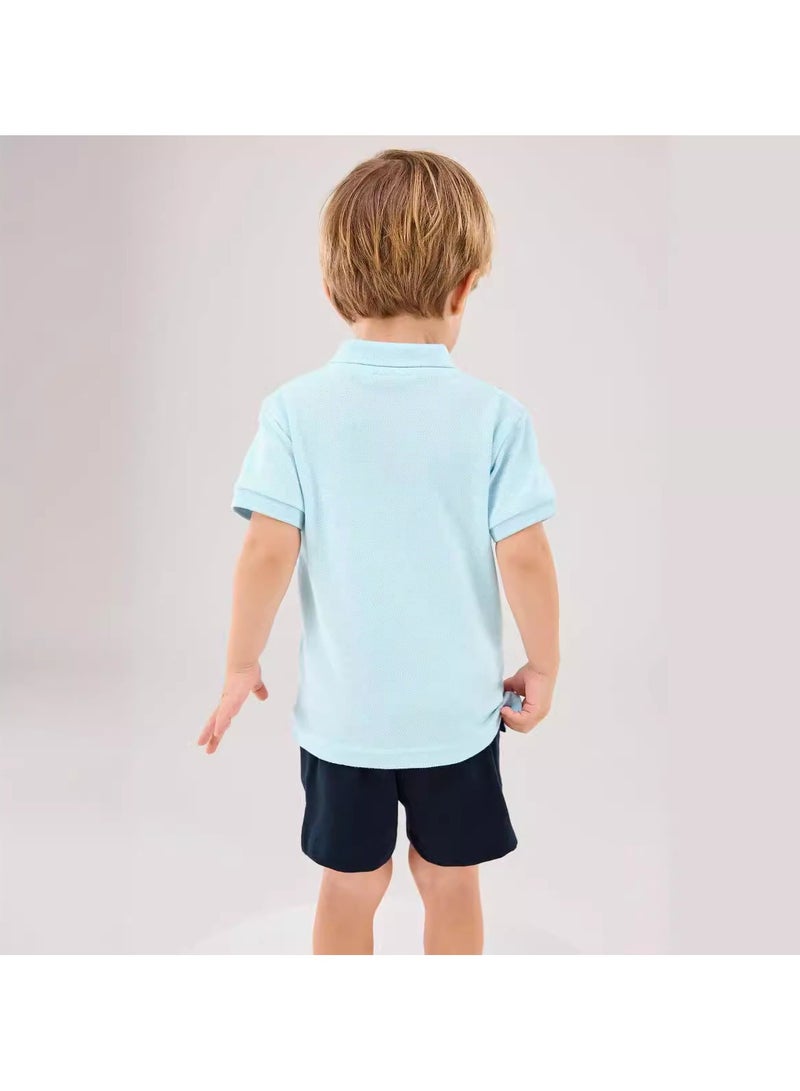 Boys Summer Short Sleeve Shorts Two-piece Set