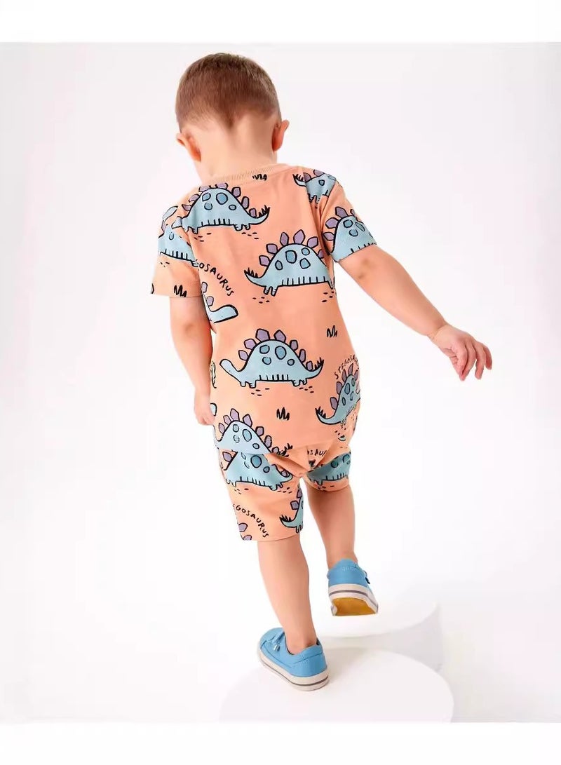 Boys Summer Short Sleeve Shorts Two-piece Set