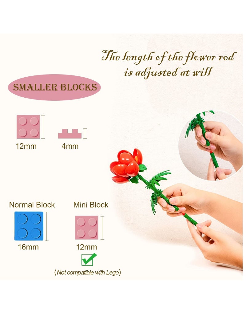 DIY Bouquet Building Blocks Decoration Immortal Flower Arrangement Gift Home Furnishings Assembly Toy Set