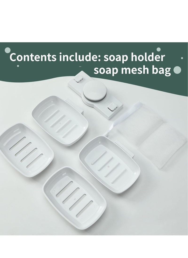 Double Layer Soap Holder, Removable Soap Caddy, NO-Drilling, Self Draining, Suitable for Shower, Bathroom, Tub and Kitchen Sink