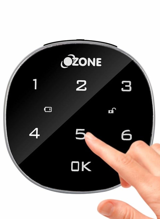 OZFL-401-PW (Black)  | RFID Lock | Compact Round | Handy | Access, RFID Locking System | Smart Furniture Lock (Black) (Password) | By Ozone India