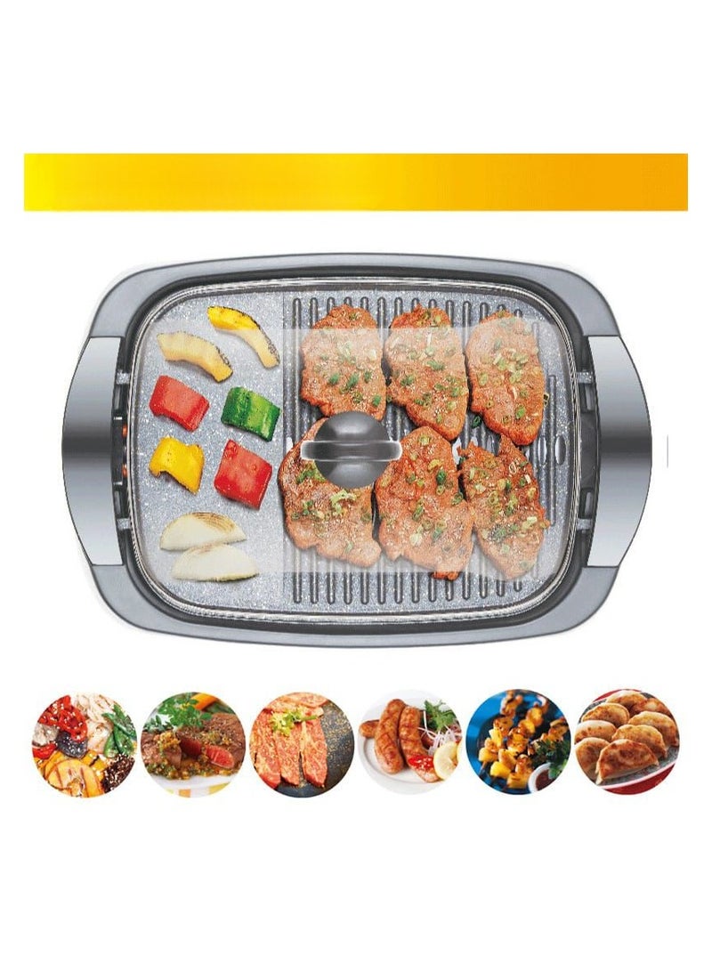 Fume-free Grill Indoor Grill Power Electric Grill, Compact Portable Non Stick BBQ
