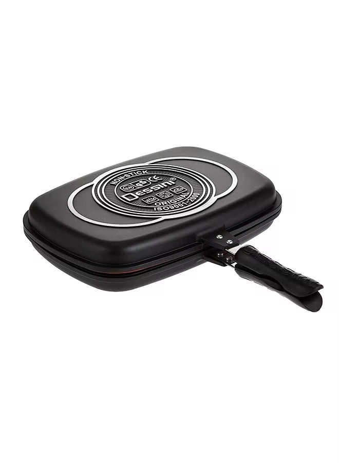 Two Sided Double Grill Pressure Pan Black/Silver/Red 40cm