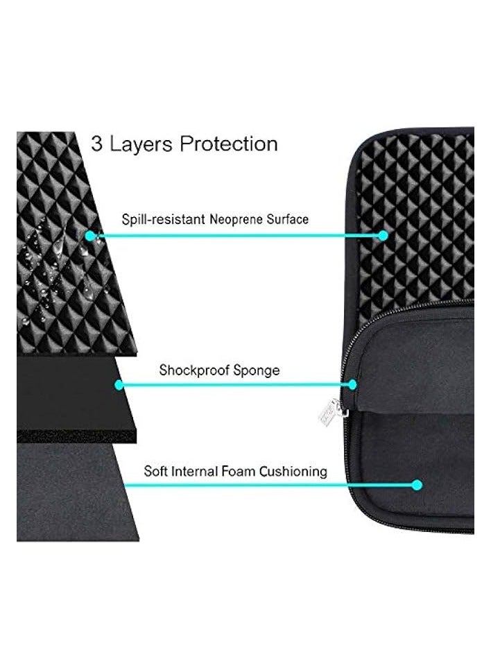 Laptop Sleeve Compatible with MacBook Pro 16 inch 2021 2022 M1 Pro/Max A2485/2019-2020 A2141/Pro Retina 15 A1398, 15-15.6 inch Computer, Diamond Foam Neoprene Bag with Small Case, Black