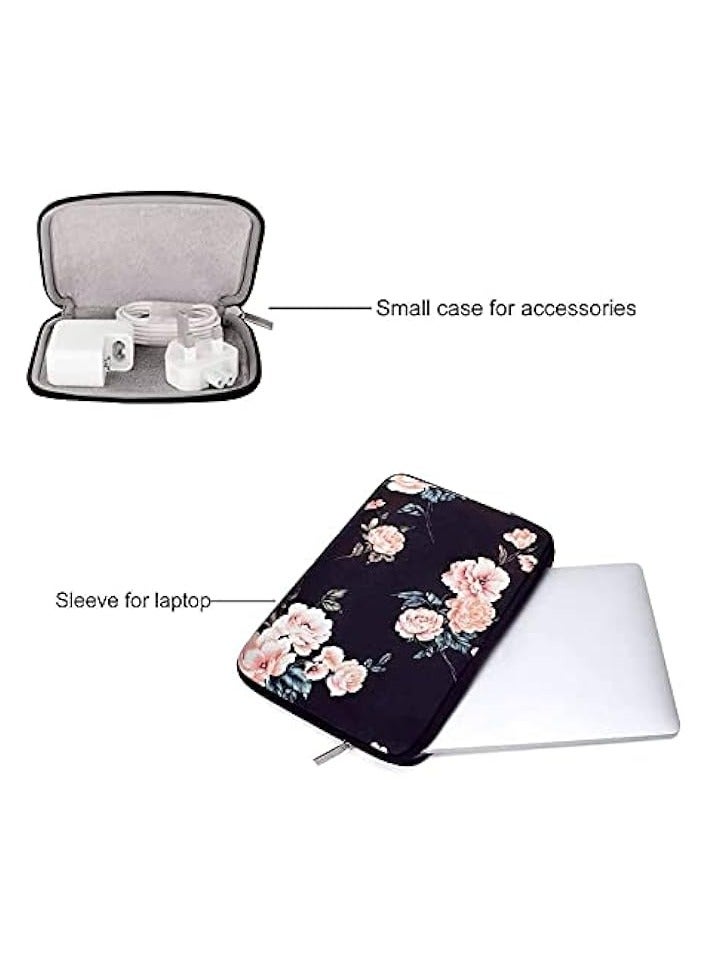 Laptop Sleeve Compatible with MacBook Air/Pro, 13-13.3 inch Notebook, Compatible with MacBook Pro 14 inch 2023-2021 A2779 M2 A2442 M1, Neoprene Camellia Bag Cover with Small Case