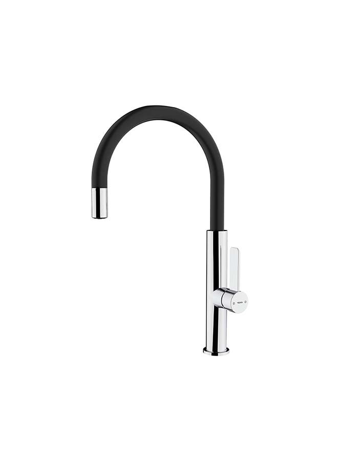 Fot 995 Single Lever Kitchen Tap With Aerator Integrated In Spout Chrome Black 1cm