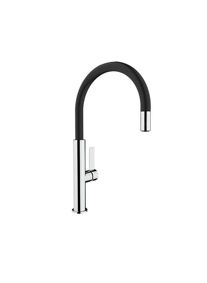 Fot 995 Single Lever Kitchen Tap With Aerator Integrated In Spout Chrome Black 1cm