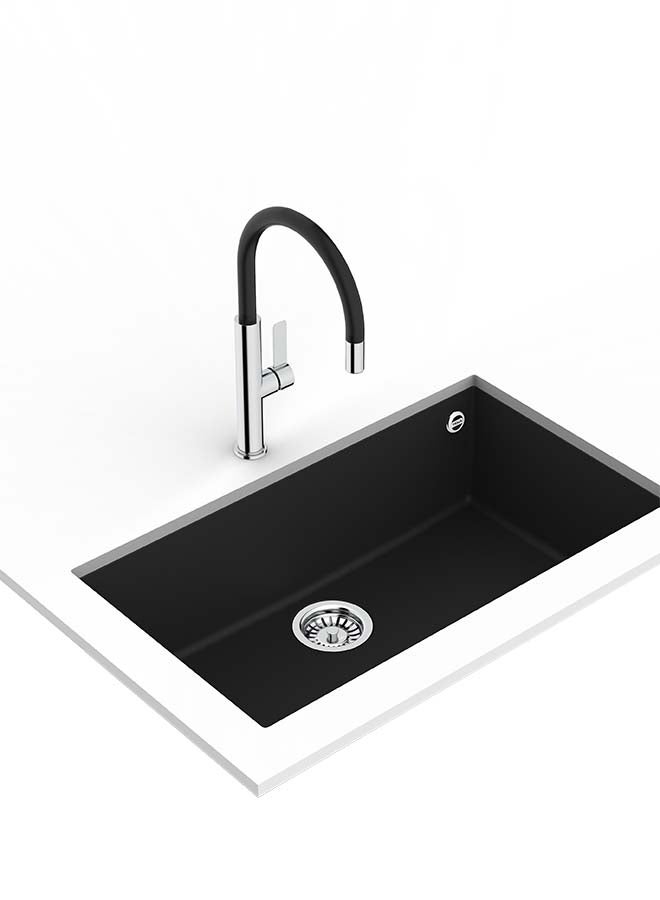 Fot 995 Single Lever Kitchen Tap With Aerator Integrated In Spout Chrome Black 1cm