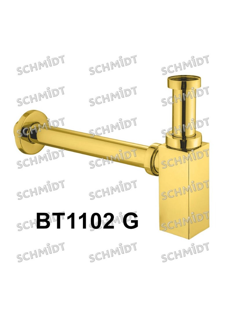 German made square drain trap, golden color BT1102G