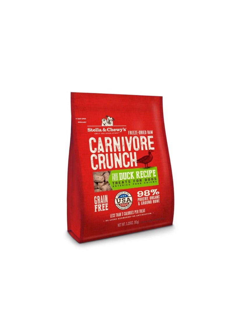 Carnivore Crunch Freez Dried Dog Treats – Duck Recipe – 3.25 oz