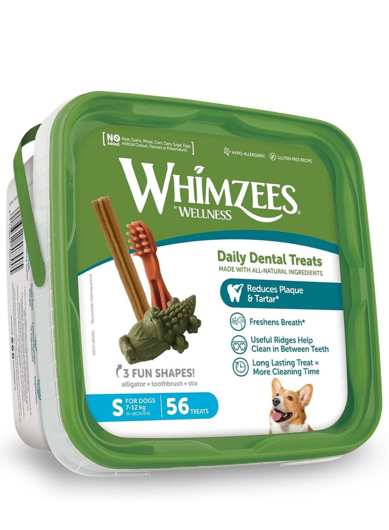 Whimzees Natural Grain Free Daily Dental Dog Treats Variety Packs 56 Small, Grade 840 G