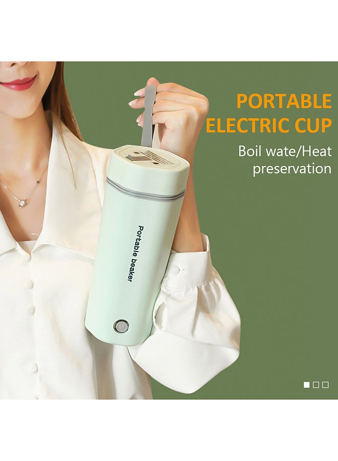 Portable Electric Kettle for Boiling Water, 350ML Travel Beaker, Tea Kettle, Hot Water Boiler, Stainless Steel, Automatic Shut Off, for Making Tea Coffee Baby Milk