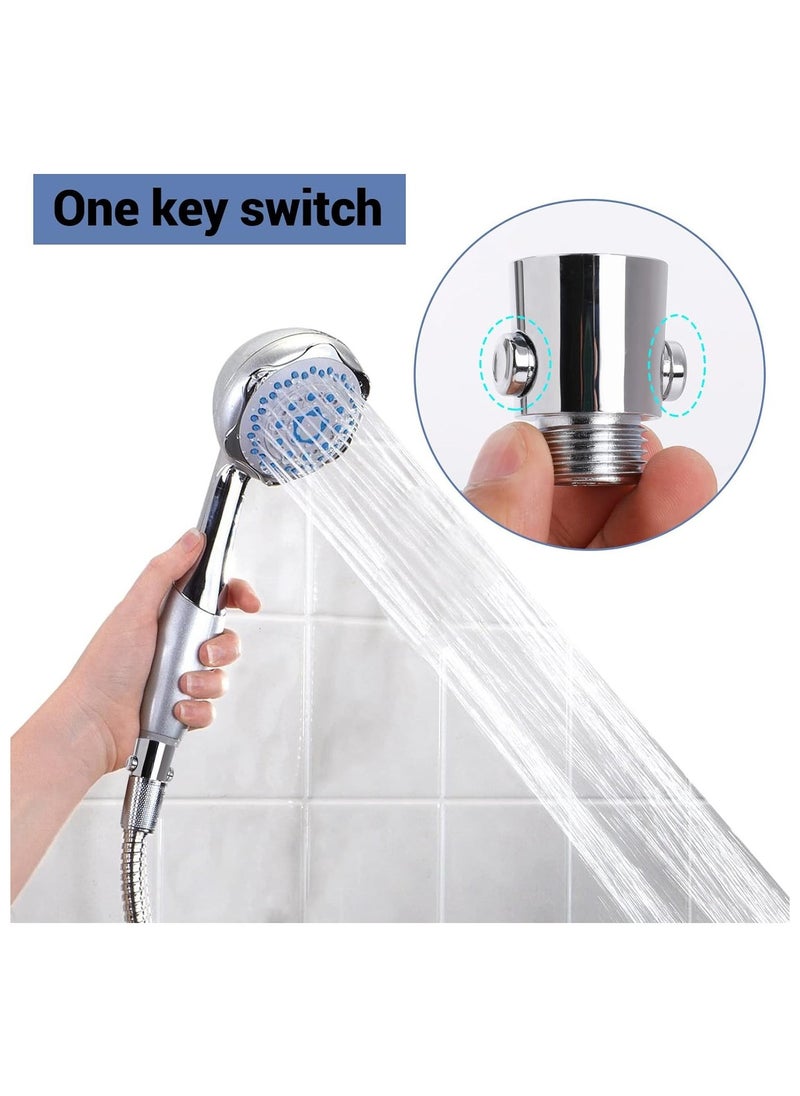 Shower Head Shut Off Valve Button Type Shower Water Flow Control Valve with G1/2 Universal Size for Bathroom Shower Arm and Hose or Bidet Sprayer