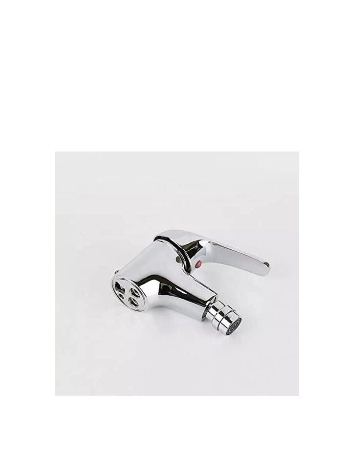 Chrome Plated Single Lever Bidet Mixer Table Mounted with SS M/F Flexible Hose Designed For Hot & Cold Water