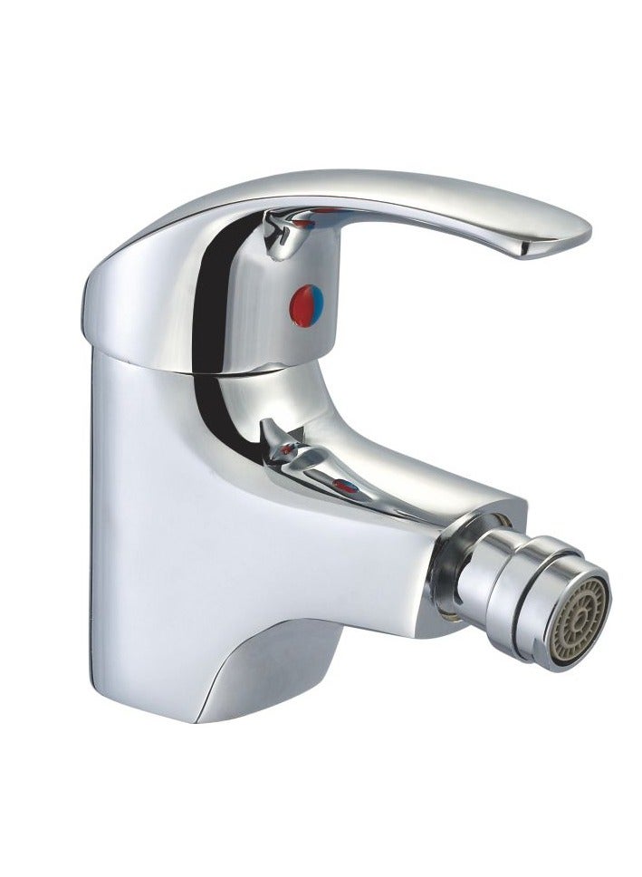 Chrome Plated Single Lever Bidet Mixer Table Mounted with SS M/F Flexible Hose Designed For Hot & Cold Water